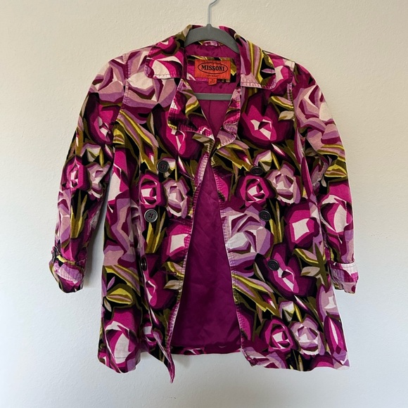Missoni for Target Girls Velvet Floral Jacket Kid’s Size Medium Winter Floral - Picture 4 of 5